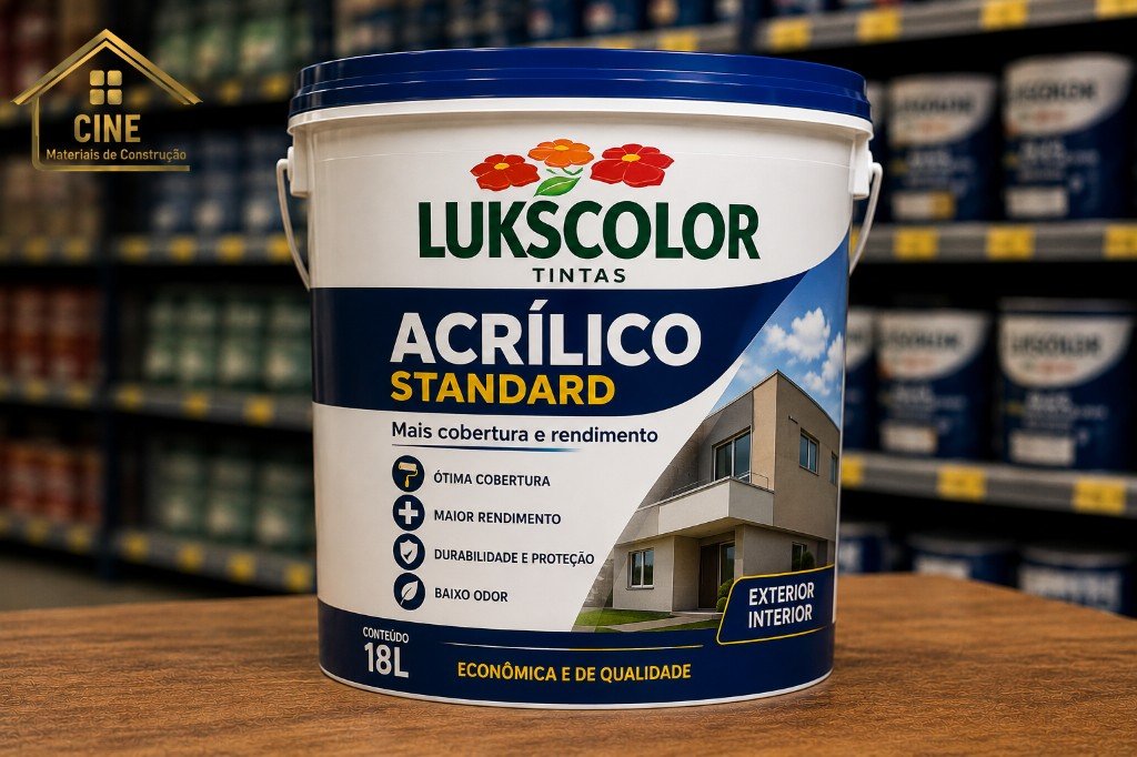 Tinta acrílica Lukscolor para acabamento — fotografia de produto CINE